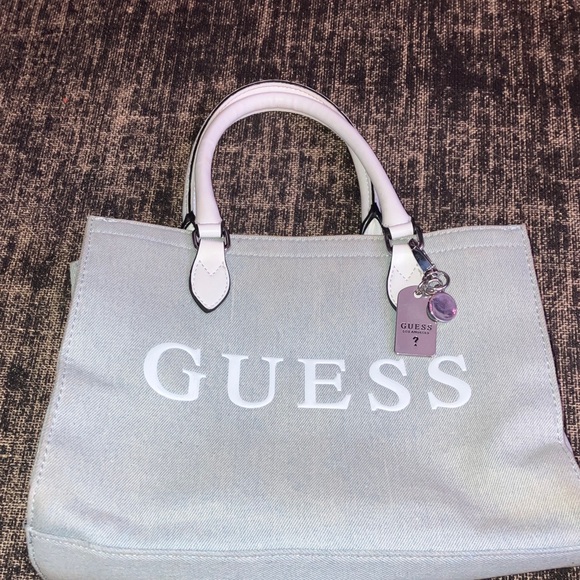 Vintage GUESS Light Gray Tote Bag - Picture 1 of 8